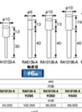 YANASE柳濑 磨头RA8133-A/RA13133-A/RA6136-A/RA10136-A 10支/包