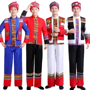 56个少数民族服装男苗族瑶族壮族演出服土家族傣族葫芦丝表演服装