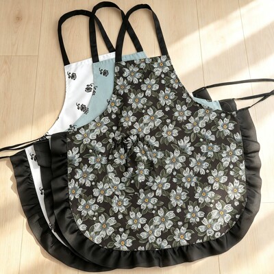 韩版碎花围裙女生洋气欧式复古厨