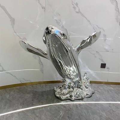 鲸鱼海豚雕塑落地摆件售楼处酒店大堂楼梯间落地装饰创意艺术摆件