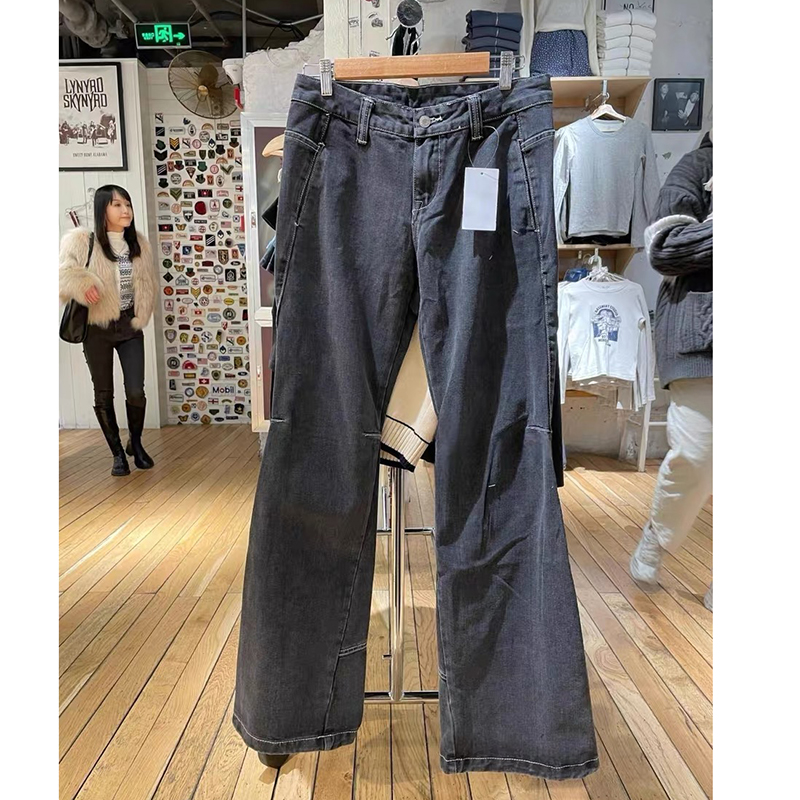 bm烟管裤牛仔裤长裤纯棉四季喇叭