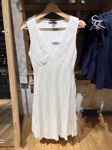 Brandy BM新款美式白色无袖深V领修身连衣裙bm性感辣妹显瘦长裙女