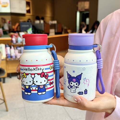 三丽鸥HelloKitty美乐蒂保温杯女生高颜值吸管杯学生上学专用杯子