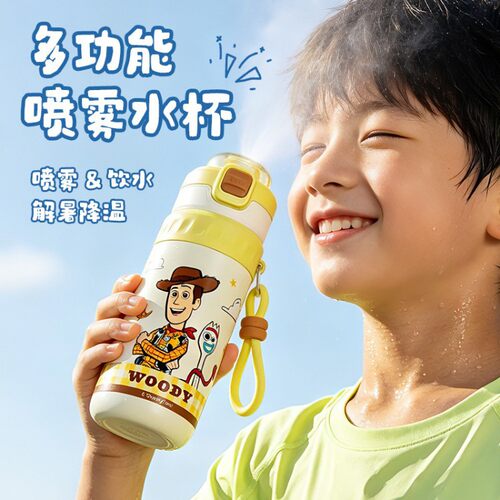玩具总动员保冷喷雾杯杯316不锈钢保温杯儿童卡通可爱饮水杯