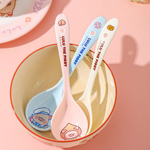 汤勺家用陶瓷汤匙长柄汤匙嗦螺蛳粉喝汤小勺子