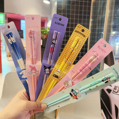 三丽鸥联名竹木筷抗菌家用情侣筷