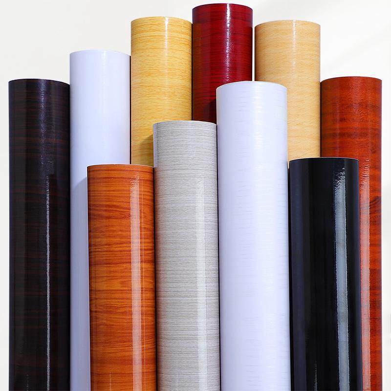 光面木纹贴纸自粘亮面光滑防水贴纸钢琴烤漆橱柜厨房桌面翻新