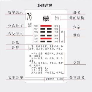 六十四卦牌加大版80张64卦牌道士专用含卦辞爻辞卦象名序陌蝶