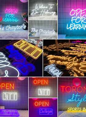 外贸工厂led霓虹灯灯带发光字酒吧字母网红墙logo装饰造型灯牌