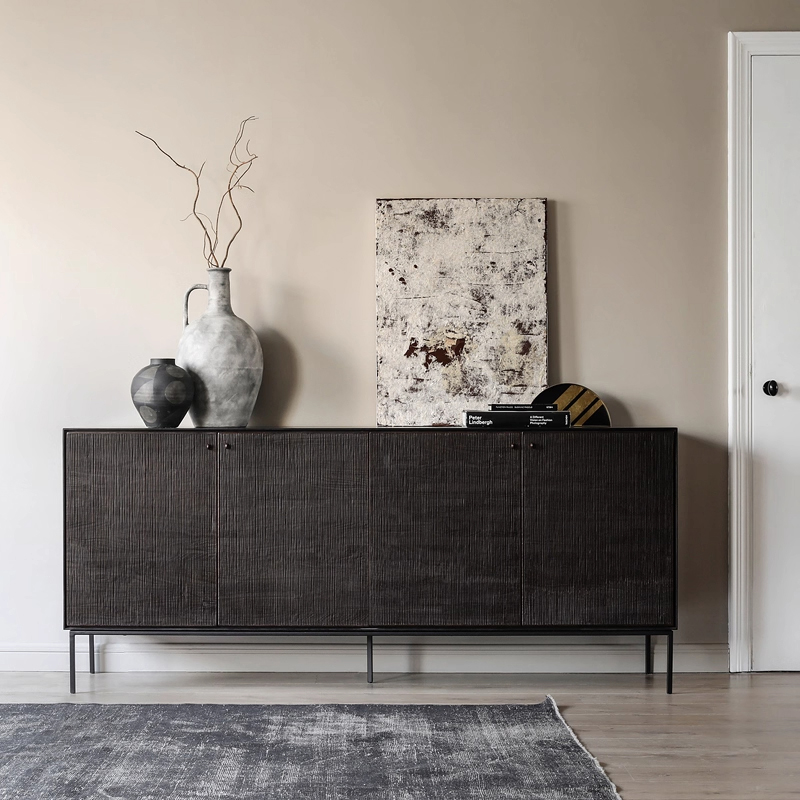 进口//比利时Ethnicraft/GRO柚木手工雕花餐边柜电视柜K