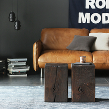 艺术符号北欧表情木墩茶几T/K原装进口北欧铁艺圆形边几实木角几