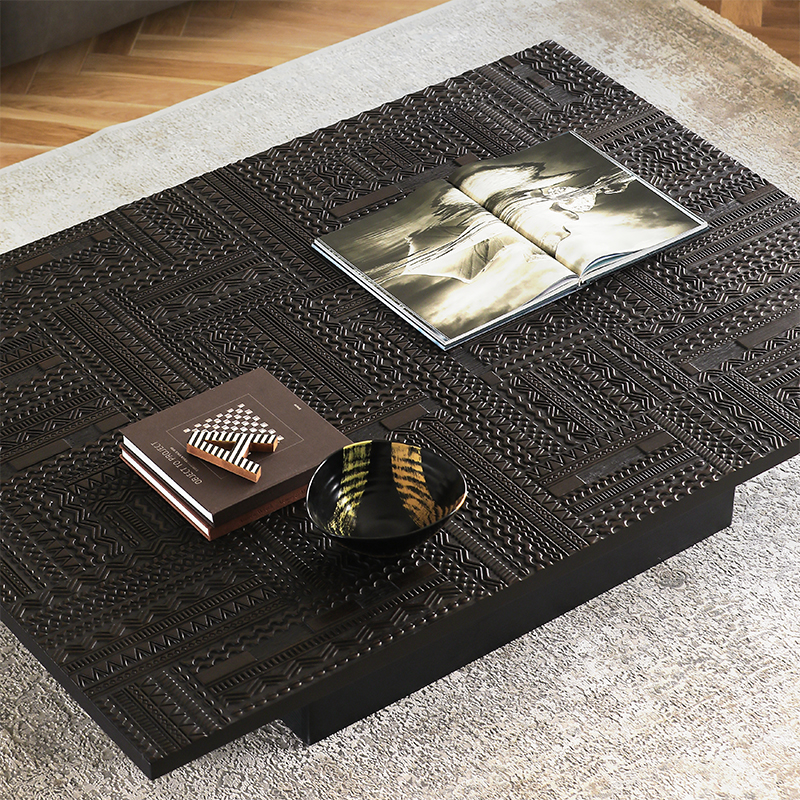 NORHOR/比利时Ethnicraft/Tabwa柚木手工雕花茶几T