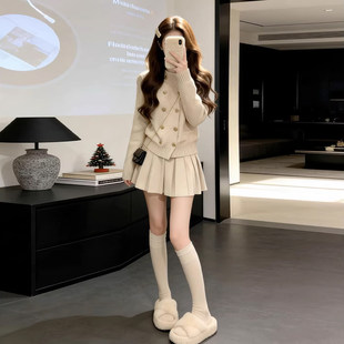 富家千金风毛衣连衣裙子女早春2026新款巨好看穿搭一整套短裙套装