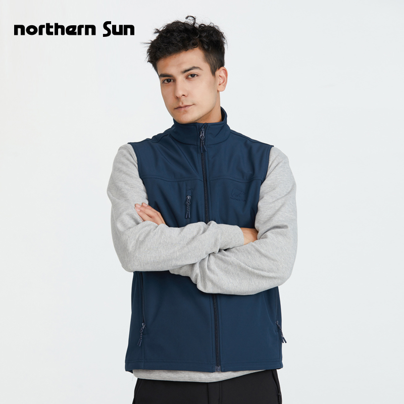 诺思山男抓绒内里防泼水防风坎肩