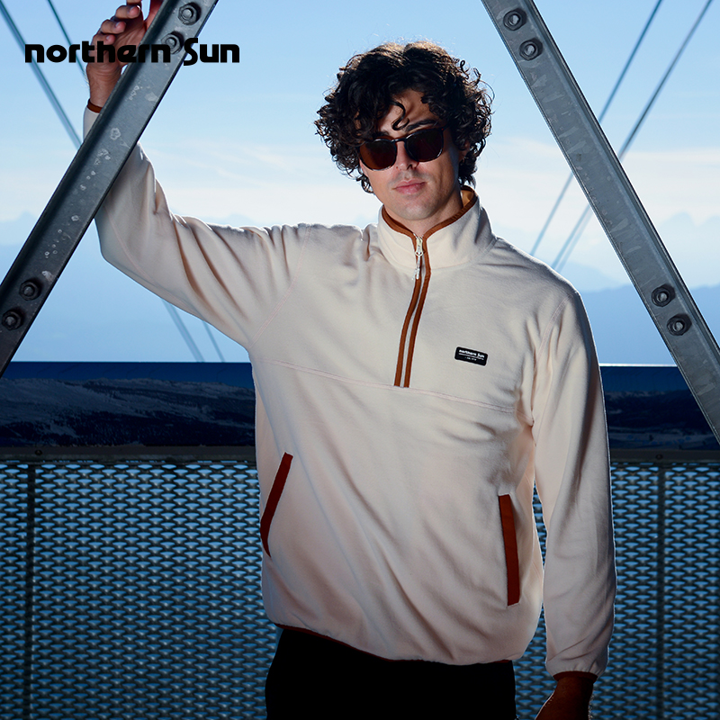 诺思山抗静电男士立领抓绒卫衣