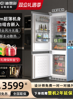 DINCEI全嵌入式冰箱柜门一体超薄内嵌520mm双开门隐藏式家用230升