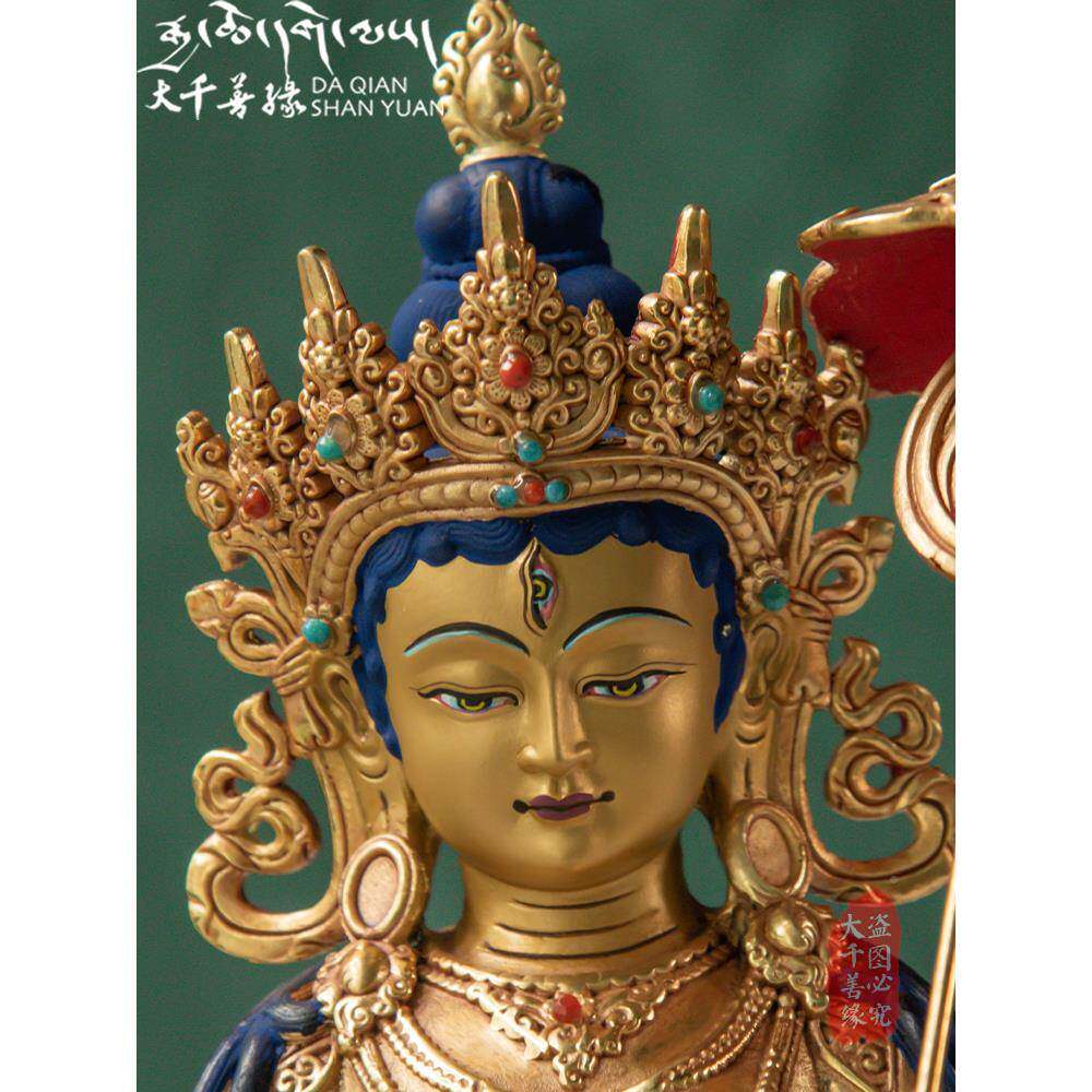 直销西7寸21像cm传大白伞盖佛母藏藏佛像密宗纯铜鎏金铜摆件