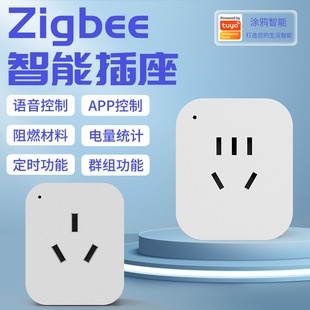 行家选涂鸦zigbee智能插座国标插头手机app远程开关定时控制