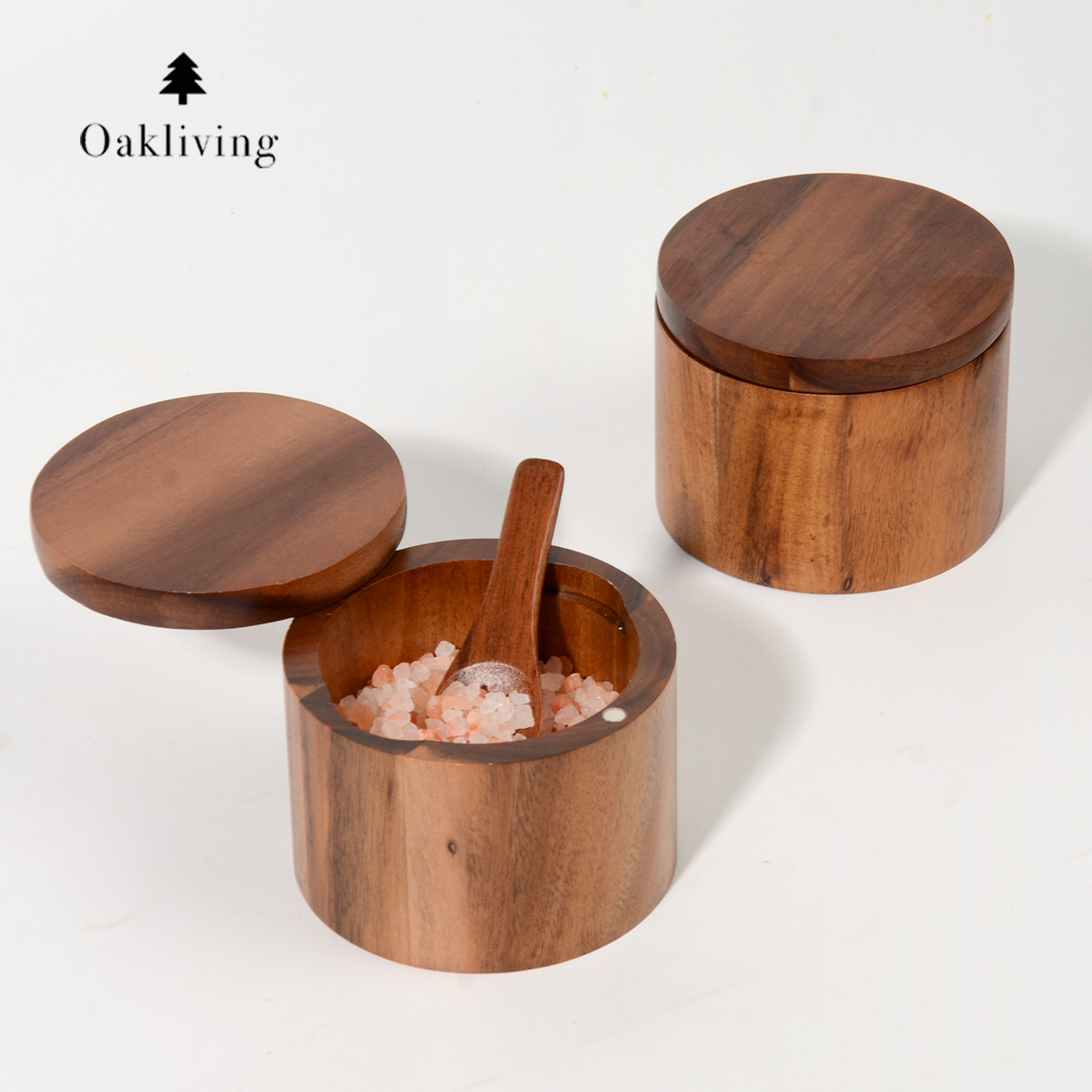 oakliving调味罐实木厨房收纳