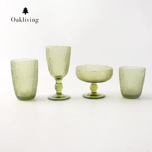 oakliving北欧ins风创意玻璃杯家用高脚杯红酒杯香槟杯水杯甜品杯