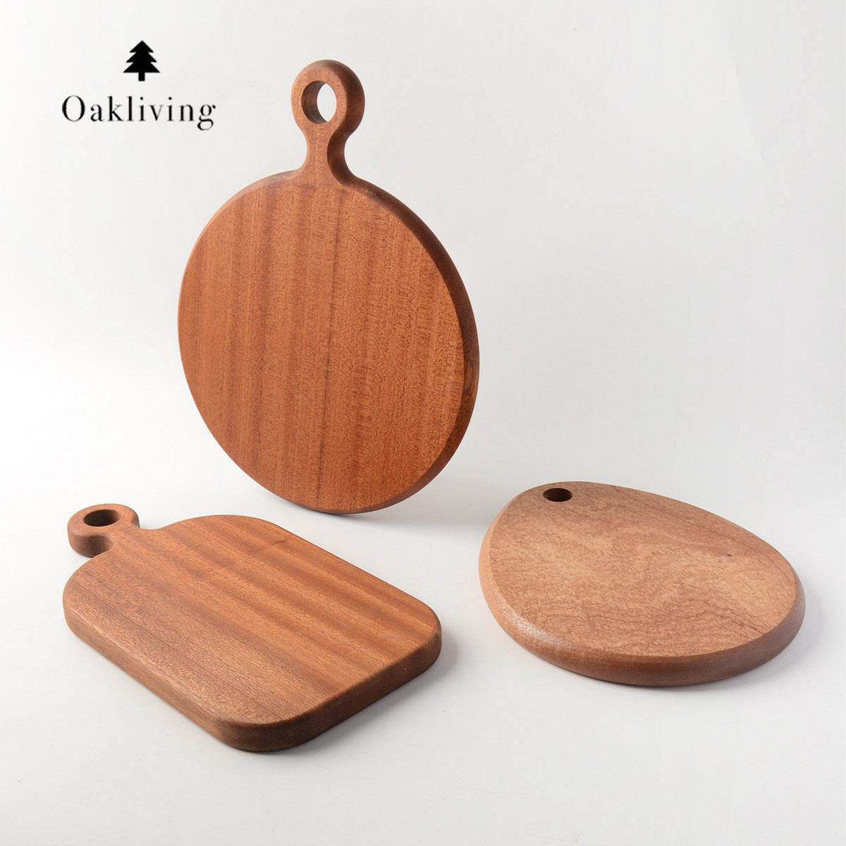 oakliving乌檀木菜板家用实木砧板厨房案板宝宝副食品案板圆形牛