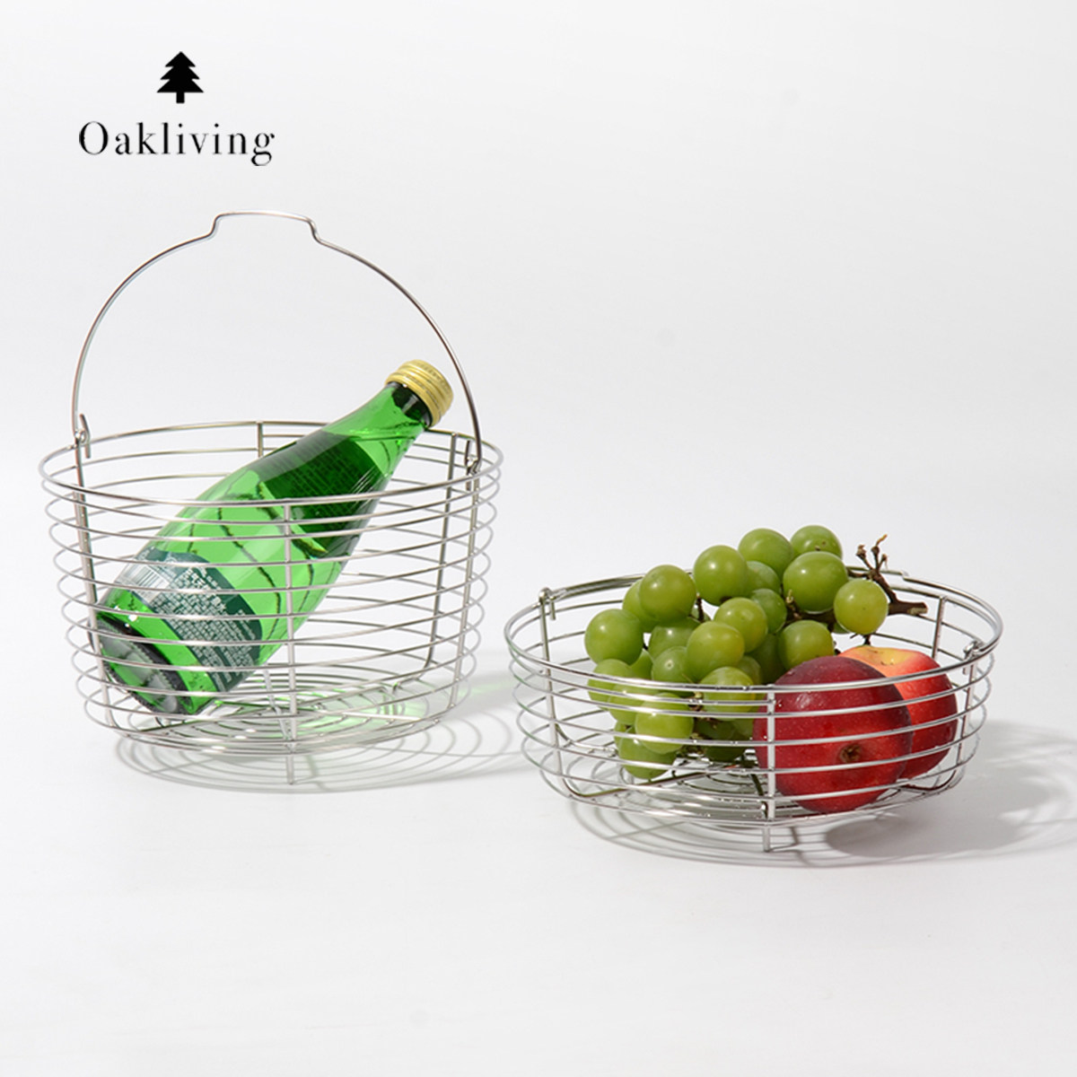 oakliving家用厨房沥水篮果蔬收纳沥水架煎炸篮手提篮304不锈钢,餐饮具,果盆/果盘/果篮,淘宝优惠券,粉丝福利购,淘宝优惠卷