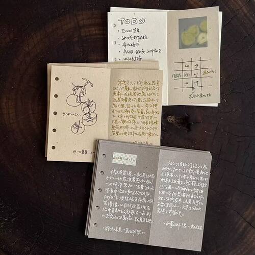 M5奶茶色两折手帐活页替芯