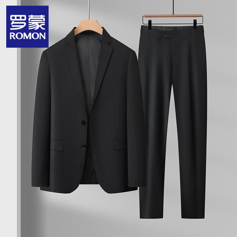罗蒙男士西服套装2025春秋季新款商务休闲高级感时尚正装西装外套