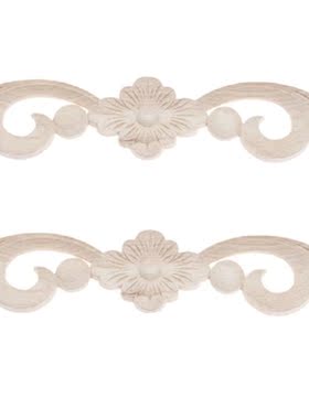 2Pcs Long Center Door Onlay Applique Frame Decorative Wood C