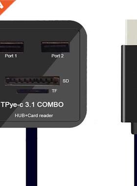 USB 3.1 Type C USB-C Multiple 2 Port HUB TF SD Card Reader A