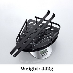 Wall Mounted Bathroom Black Trangle Shelves Aluminum Basket