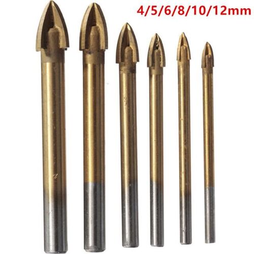 Titanium Carbide Glass Drill Bit Cross Spear Point Head Dril