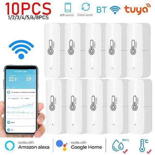10-1PCS Tuya Smart Temperature And Humidity Sensor Battery