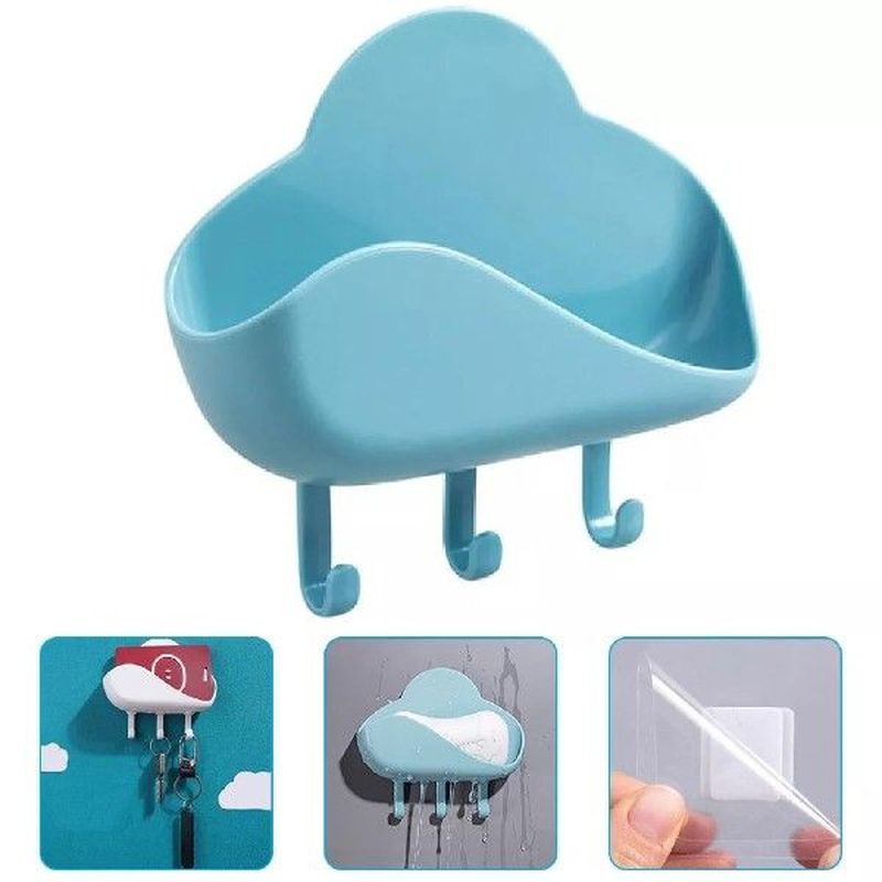 Key Cloud Holder Box Shape Home Storage Soap Kitchen Punch-