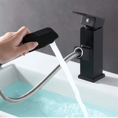 1 Set Black Matte Pull Out Kitchen Mixer Tap Bathroom Sink S