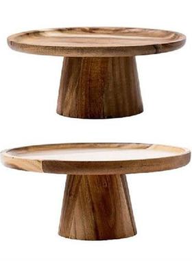 Wooden Round Pedestal Dessert Table High Tray Cake Stand