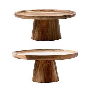 Wooden Round Pedestal Dessert Table High Tray Cake Stand