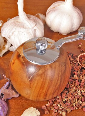 Salt and Pepper Mills, Solid Wood Pepper Grinders With Adjus