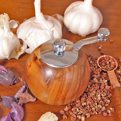 Salt and Pepper Mills, Solid Wood Pepper Grinders With Adjus