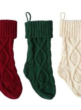 Knitted Christmas Stockings Decoration Christmas Gift Bag