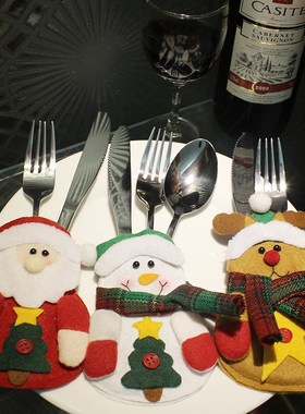 Christmas Cutlery Cover 3 Styles Santa Claus Christmas Elk S