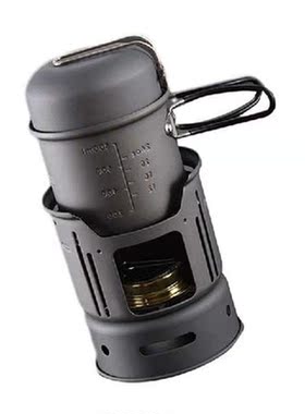 Outdoor Pot Mini  Alcohol Stove Sets 7PCS Portable 1-2