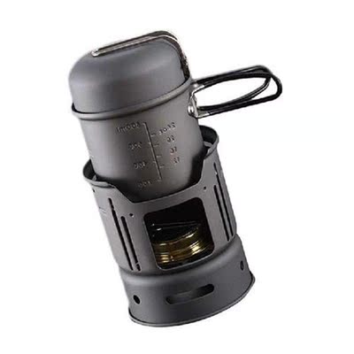 Outdoor Pot Mini  Alcohol Stove Sets 7PCS Portable 1-2