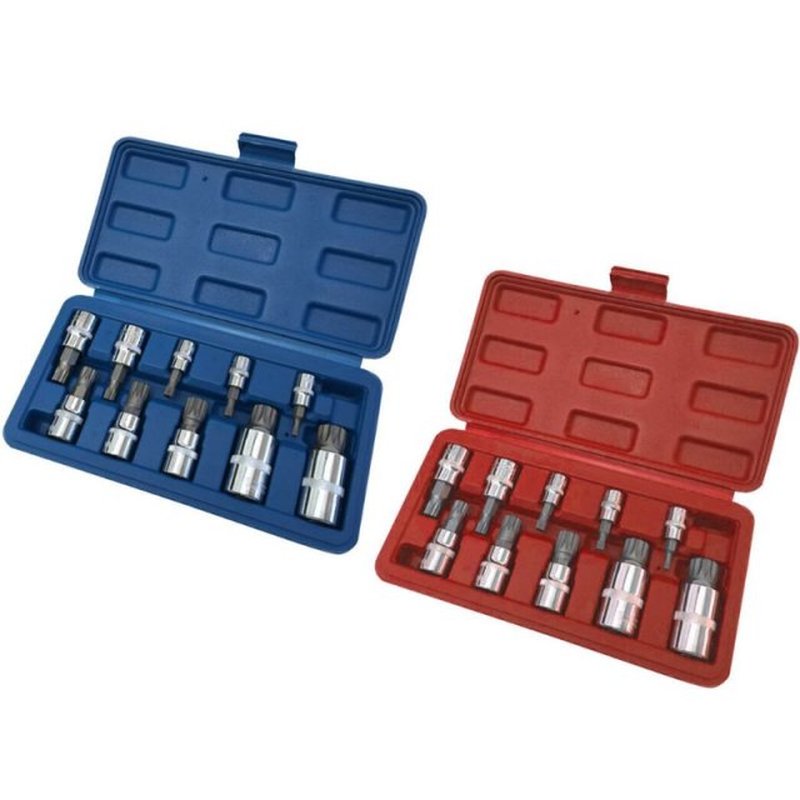 10 Pcs XZN 12 Point Triple Square Spline Bit Socket Set Tamp