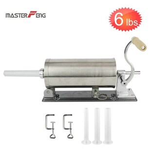 6 LBS homemade sausage stuffer filler stainless steel manual