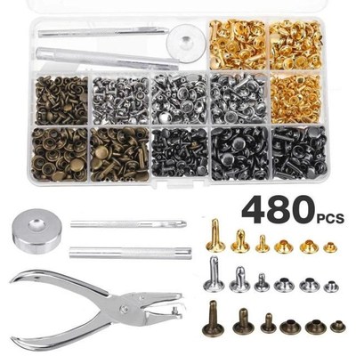 480/360/120Pcs Sets Leather Rivets Double Cap Rivet Tubular