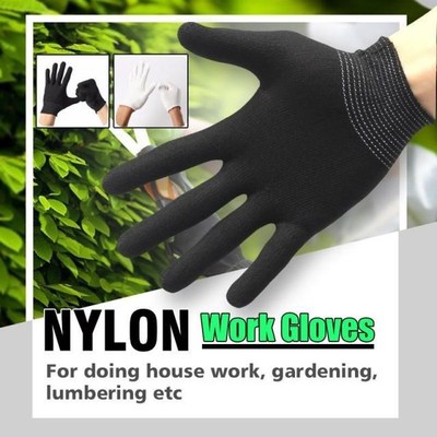 2 Pairs Anti Static Nylon Work Glove Grip Durable Knit Worki