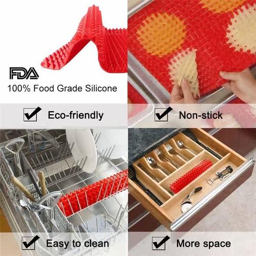 Large Red Pyramid Raised Cone Shaped Silicone Mat Baking and