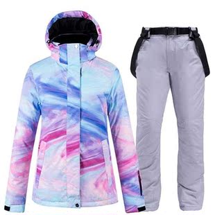 Fashion Colorful Snow Suit Wear Womens Snowboard Clothing W