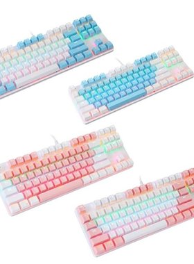 K100 Compact Mechanical Keyboard, 87 Keys Bluetooth Small Po